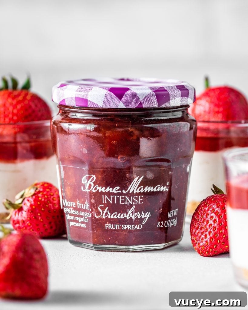 No Bake Strawberry Cheesecake Jars