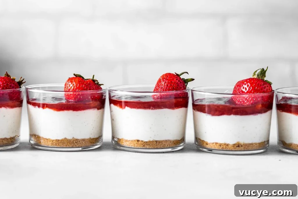 No Bake Strawberry Cheesecake Jars