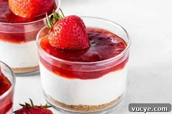 No Bake Strawberry Cheesecake Jars