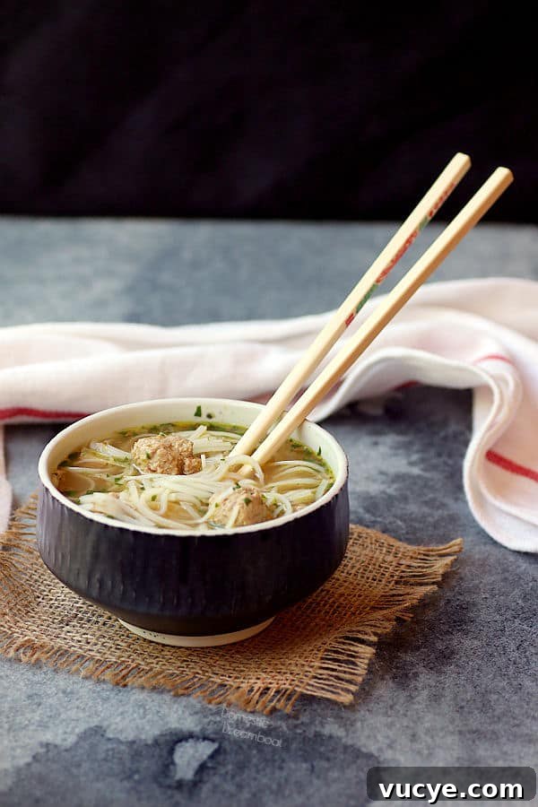 Creamy Tomato Soup Recipe You Can Make in 20 Minutes 6 Bowl of meatball pho with chopsticks