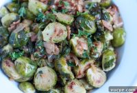 Roasted Brussels Sprouts in White Wine Shallot Sauce