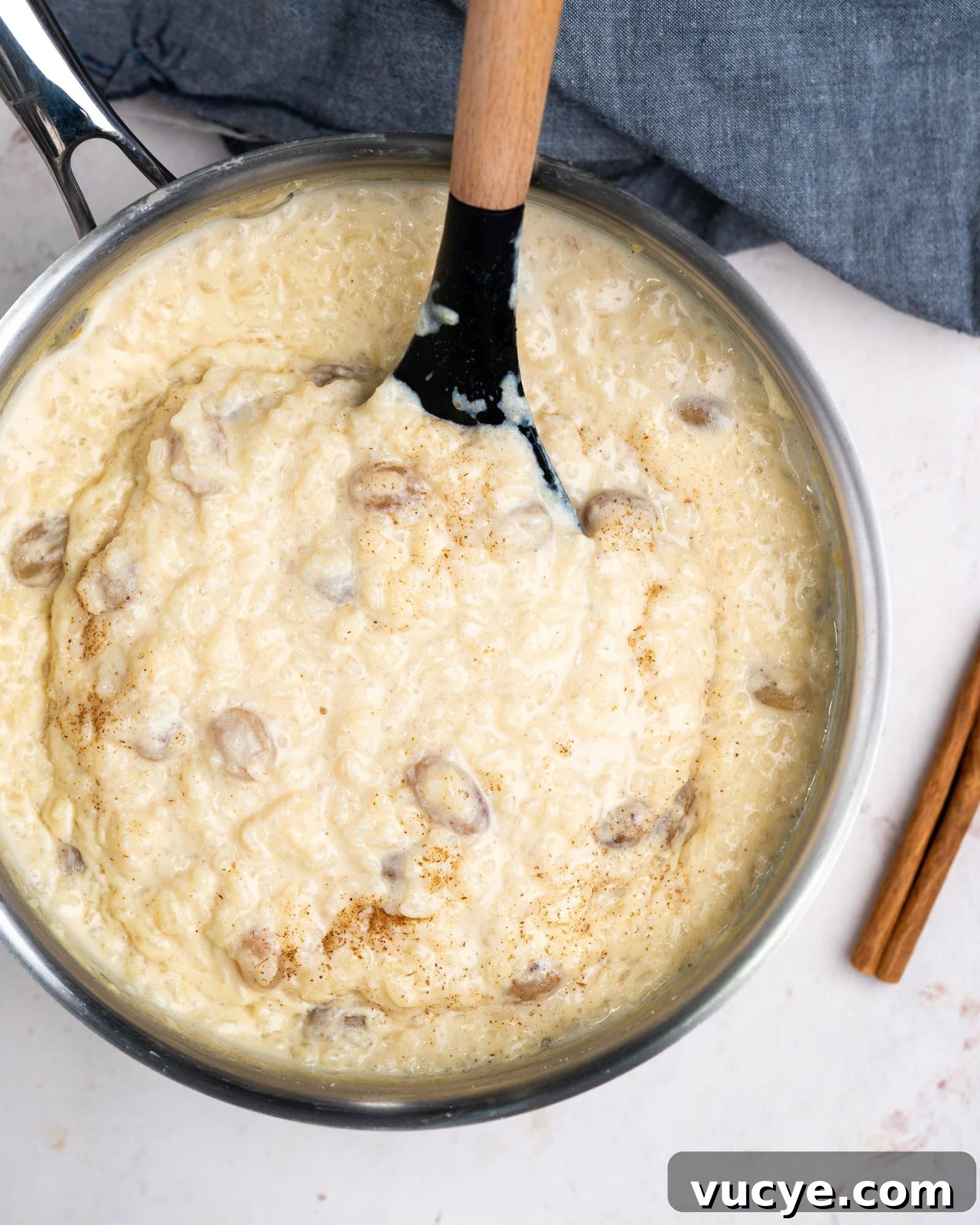 Rice pudding in a bowl