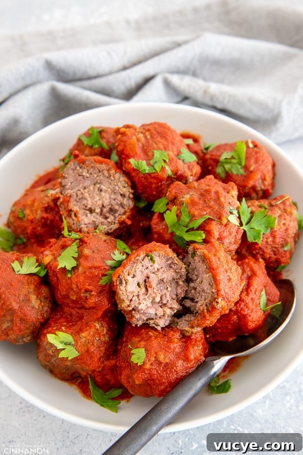 plated meatballs