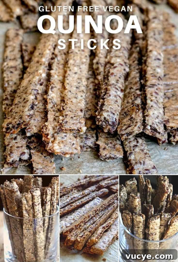 Picture showing these quinoa crakers sticks from different angles.