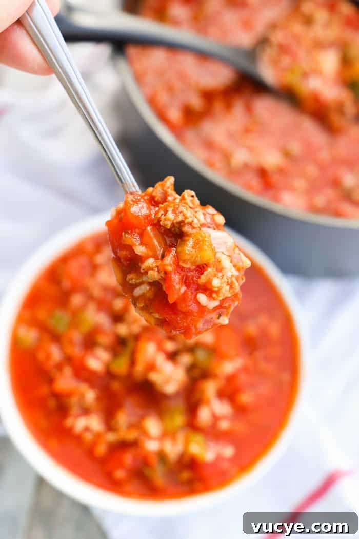 Bowl of Stuffed Pepper Soup
