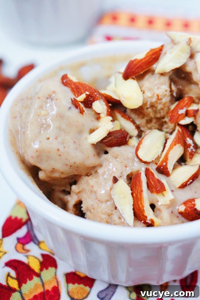 Banana-Almond Butter Ice Cream with Almonds #almondbuttericecream #dairyfreeicecream #bananaalmondbutter