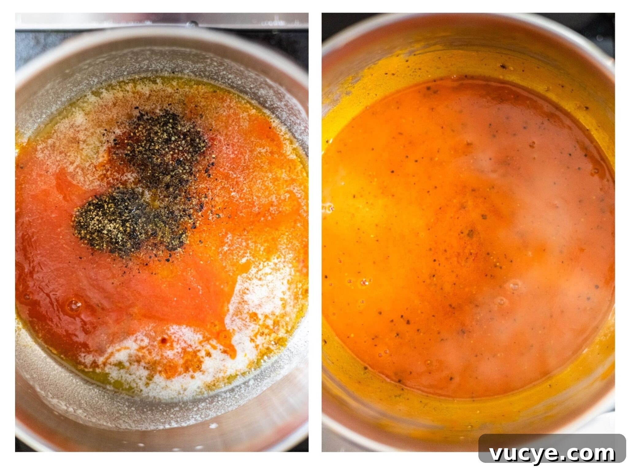 Buffalo sauce in a pot
