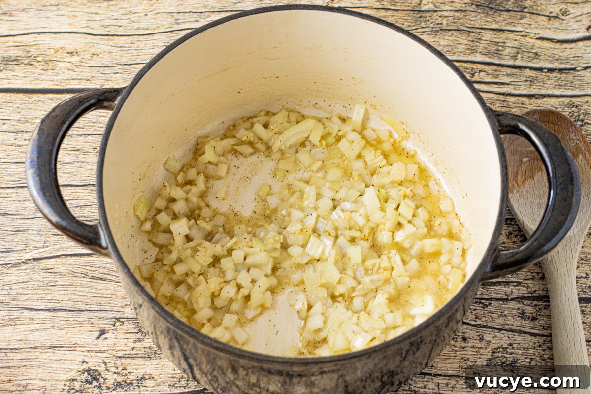 onions and garlic in a pot