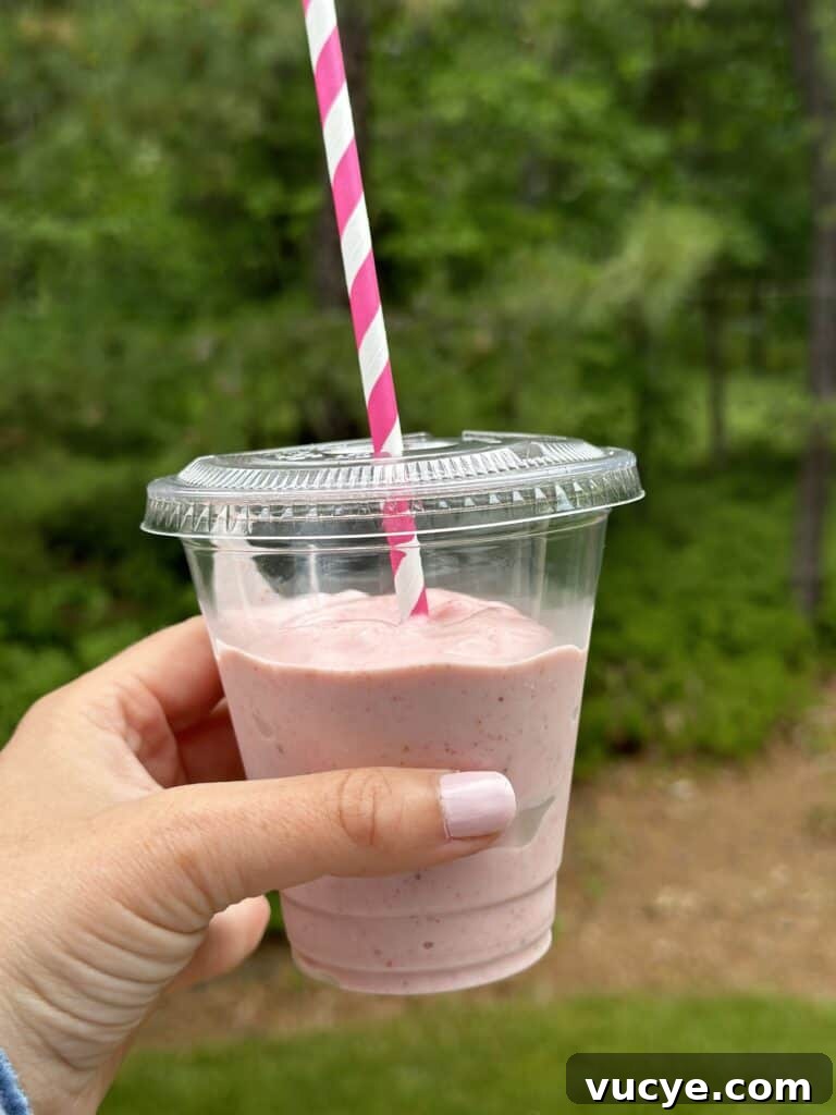 fruit smoothie in a cup